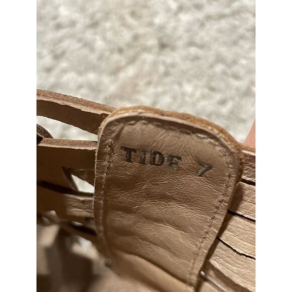 Chocolate Blu Tide Strappy Sandals Womens Sz 7 Shoes Leather Tan Brown Gladiator - Picture 2 of 12